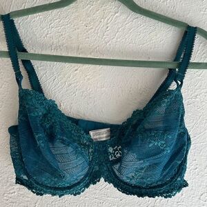 Wacoal Embrace Lace Teal Bra Sz 38D